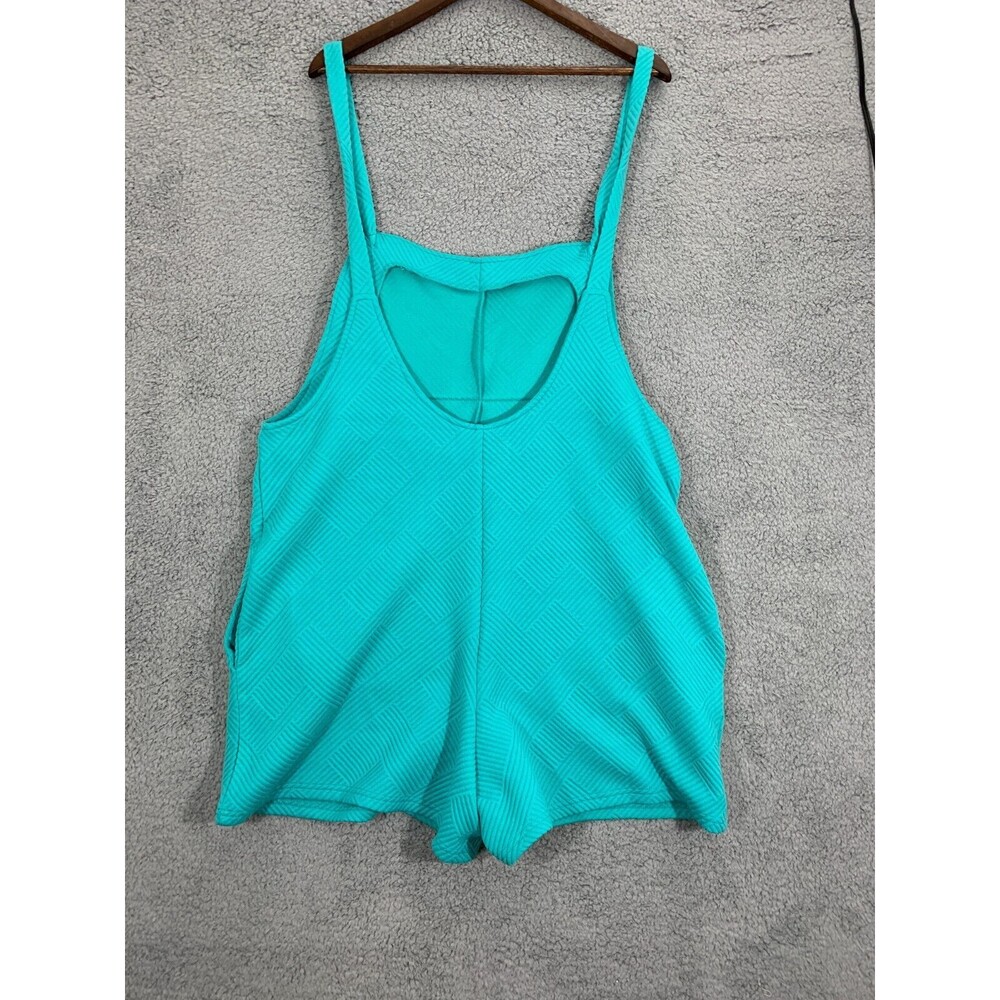 NWT Seen Be Seen Medium (M) Blue Soft Overall Shorts Adjustable Strap Boutique - Picture 2 of 14